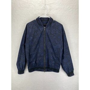 Marc by Marc Jacobs Men's Printed Bomber Jacket‎ Size Small Blue Full Zip